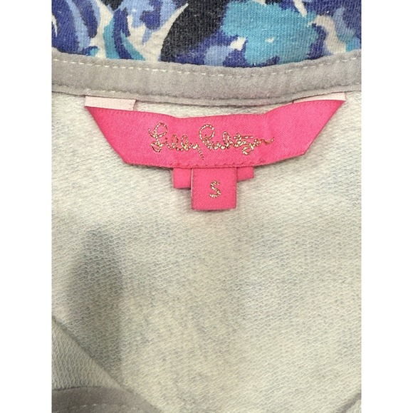 LILLY PULITZER Leona Full Zip Up Iris Blue High Maintenance Small - Picture 6 of 7